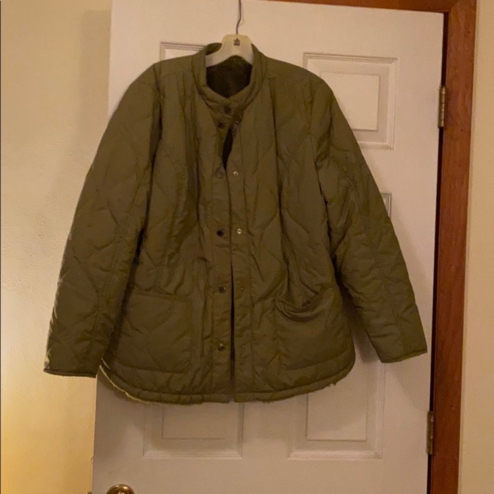Isaac Mizrahi Live Olive Green Coat